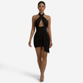 Mini-robe ruchée dos nu pour femme